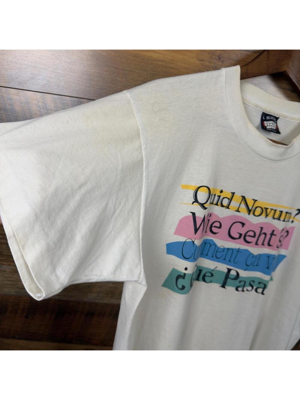 Vintage Screen Stars Best Multilingual Graphic T Shirt Large Made USA - Picture 4 of 8